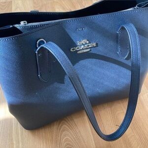 Coach Dark Blue Leather Tote Bag